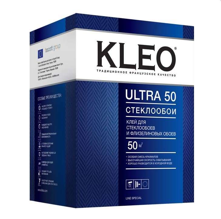 Клей КЛЕО Ультра 50 для стеклообоев и флизелиновых обоев ( 0,5кг)